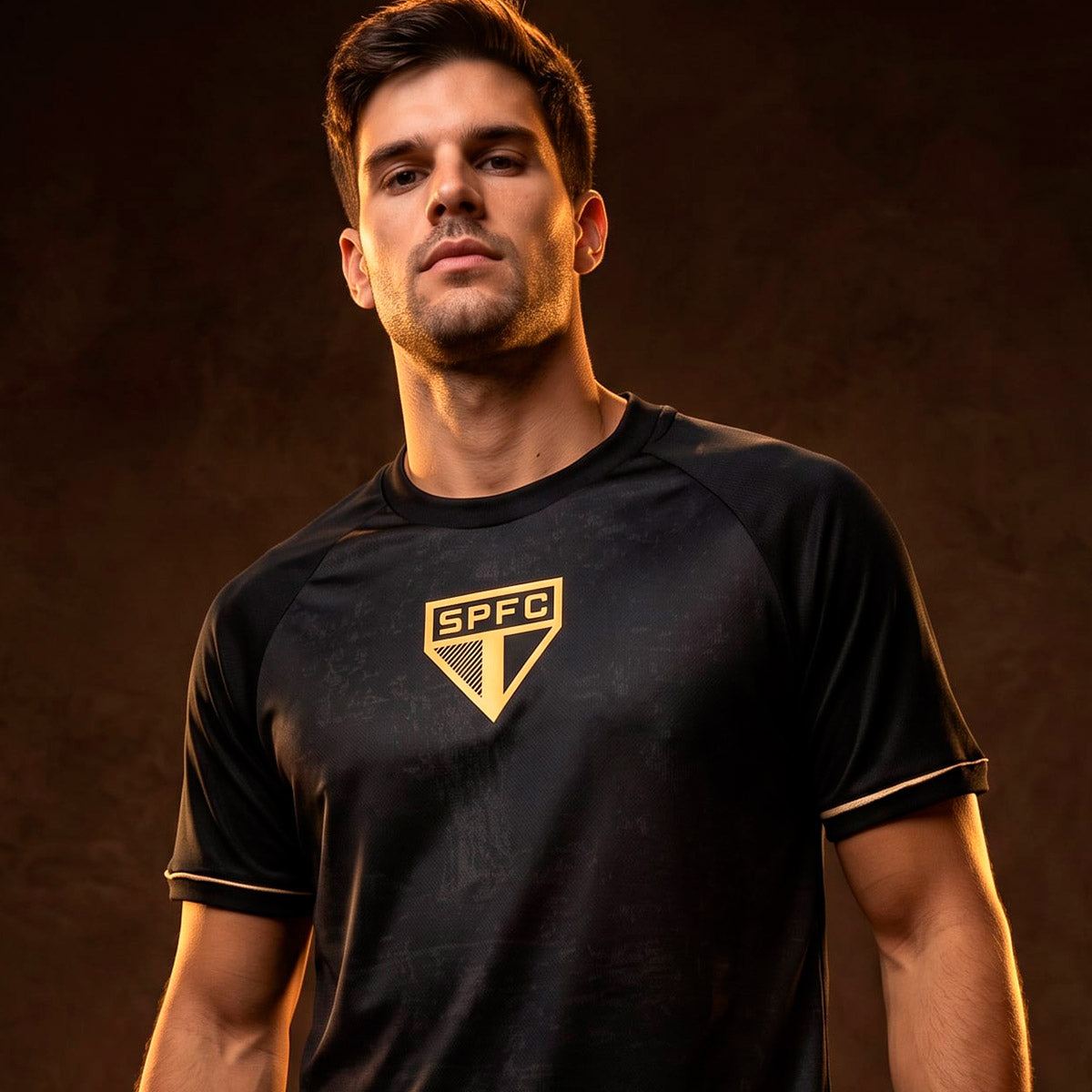 São Paulo Retro Dry Black+Gold Men's T-Shirt