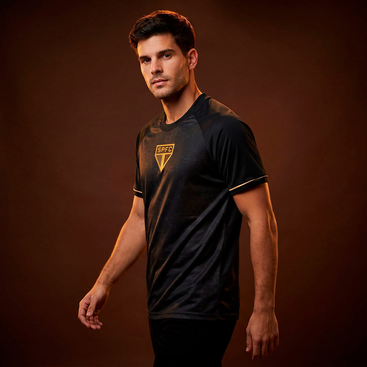 São Paulo Retro Dry Black+Gold Men's T-Shirt