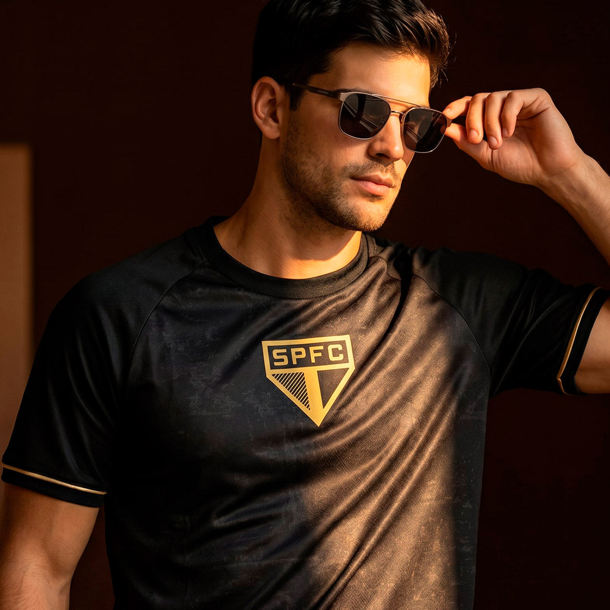 São Paulo Retro Dry Black+Gold Men's T-Shirt