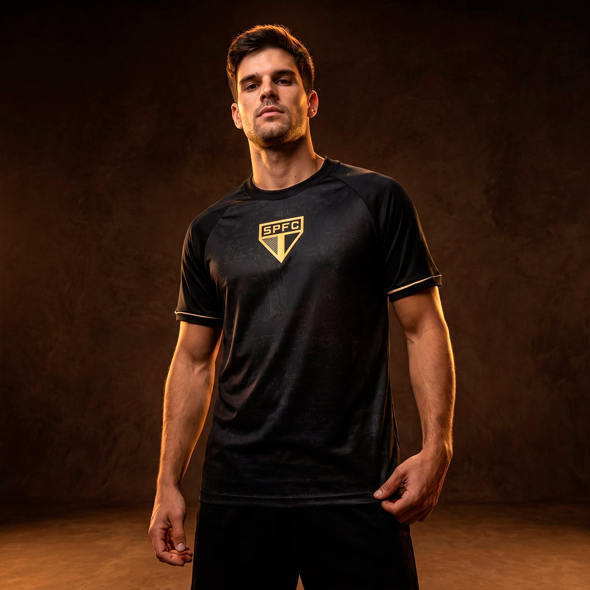 São Paulo Retro Dry Black+Gold Men's T-Shirt