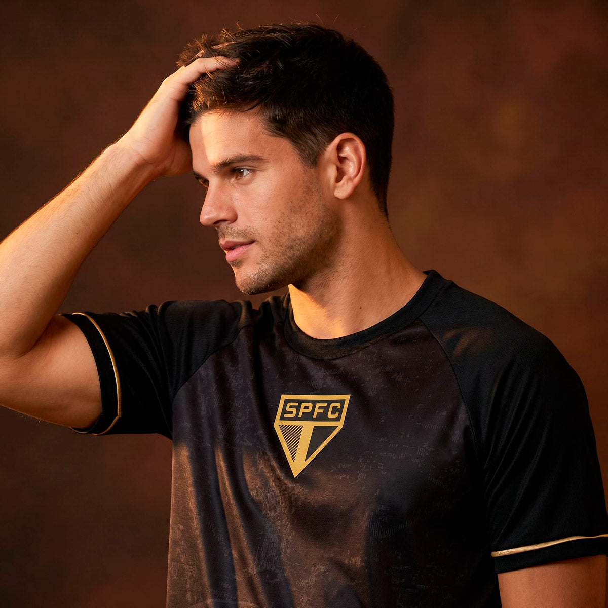 São Paulo Retro Dry Black+Gold Men's T-Shirt