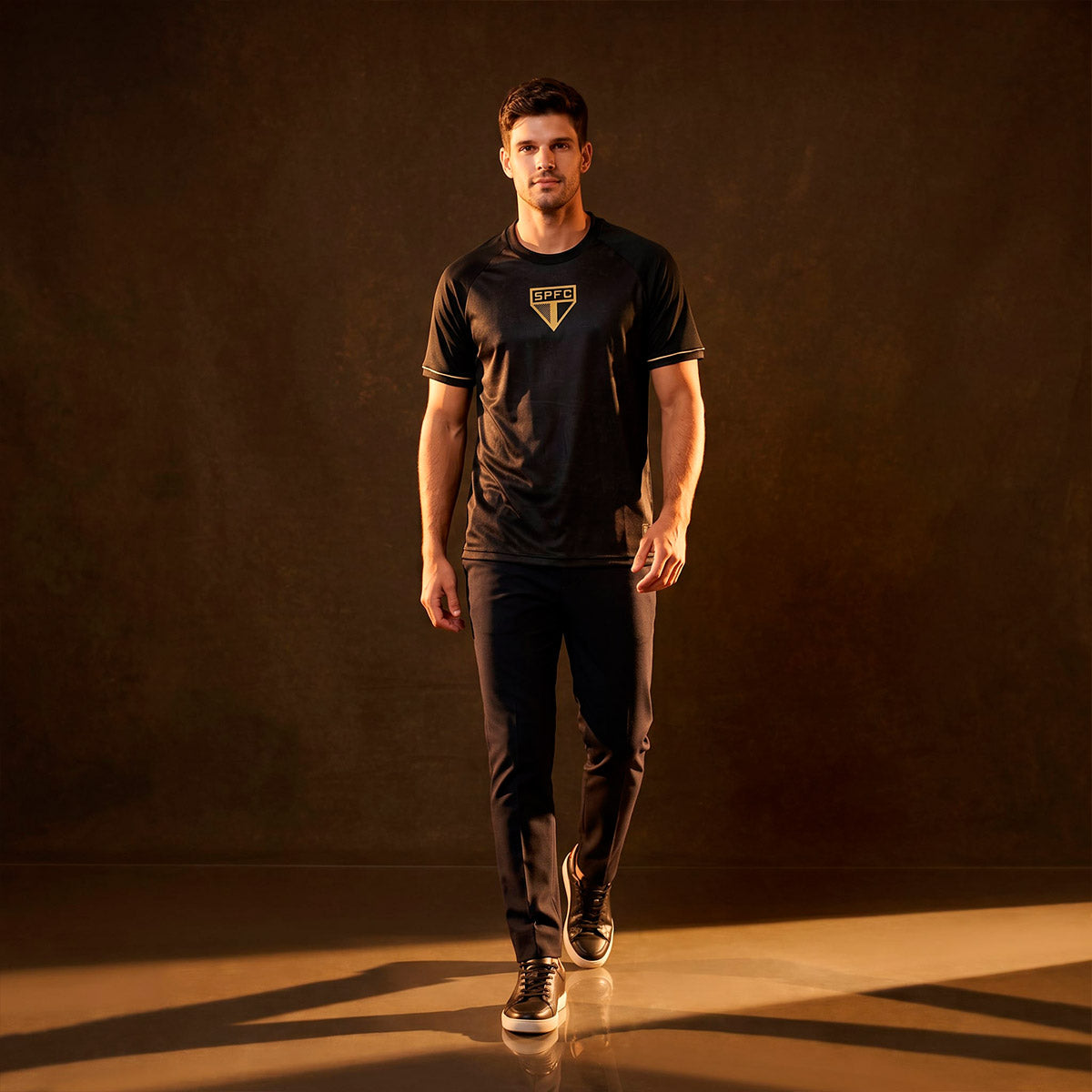 São Paulo Retro Dry Black+Gold Men's T-Shirt