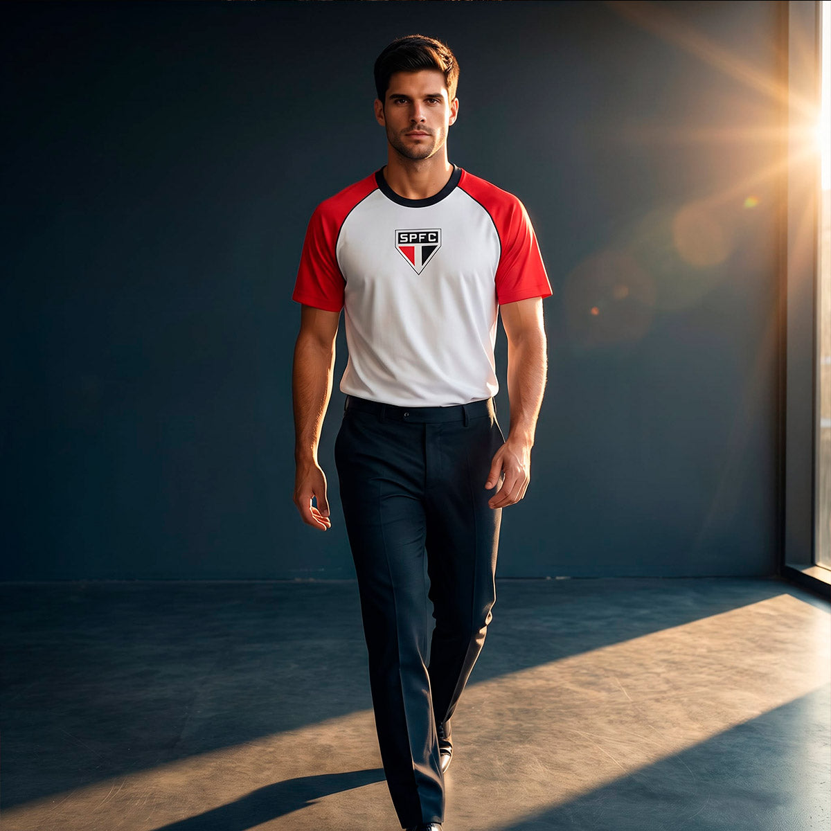 São Paulo Retro Red+White Men's T-Shirt