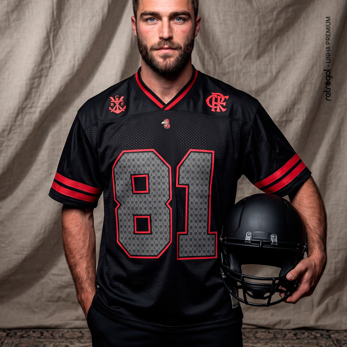 Flamengo NFL 81 Rubro-Negro Black Men's T-Shirt