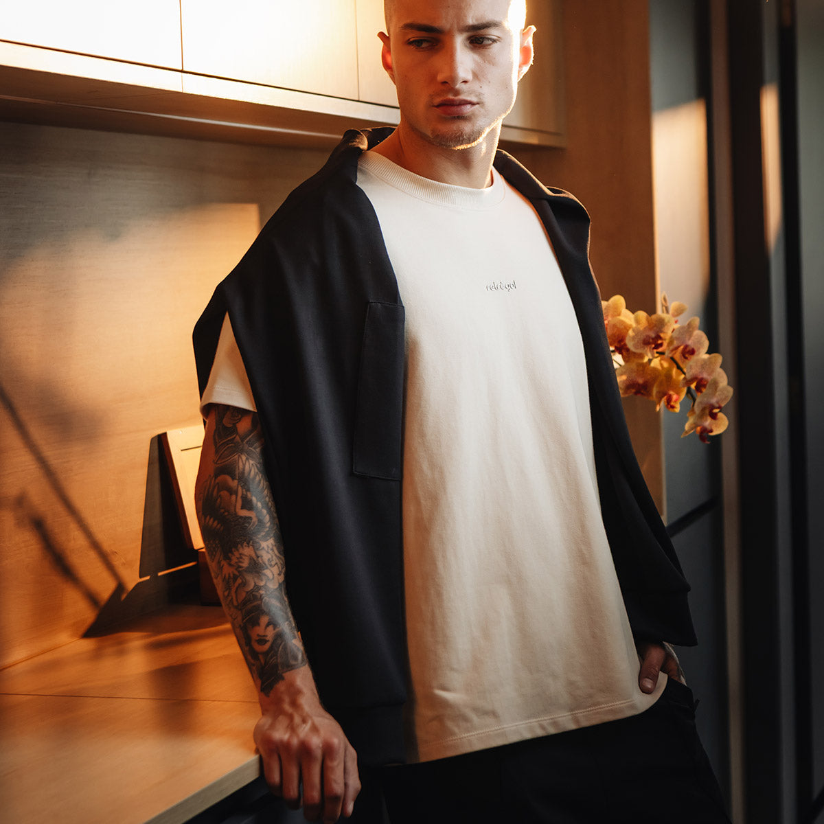 RG Beige Men's Oversized T-Shirt
