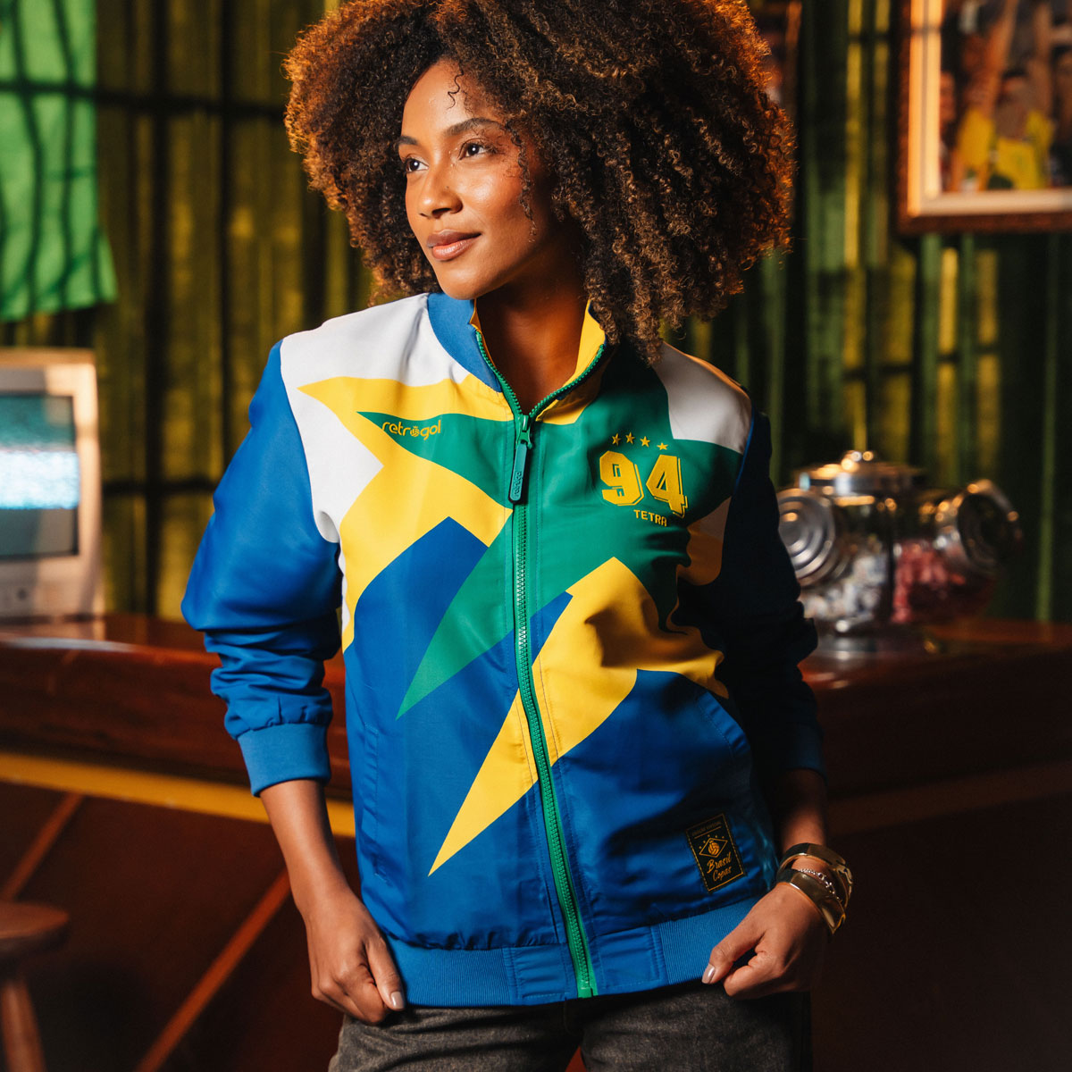 Brazil Retro 1994 Blue Woman's Jacket