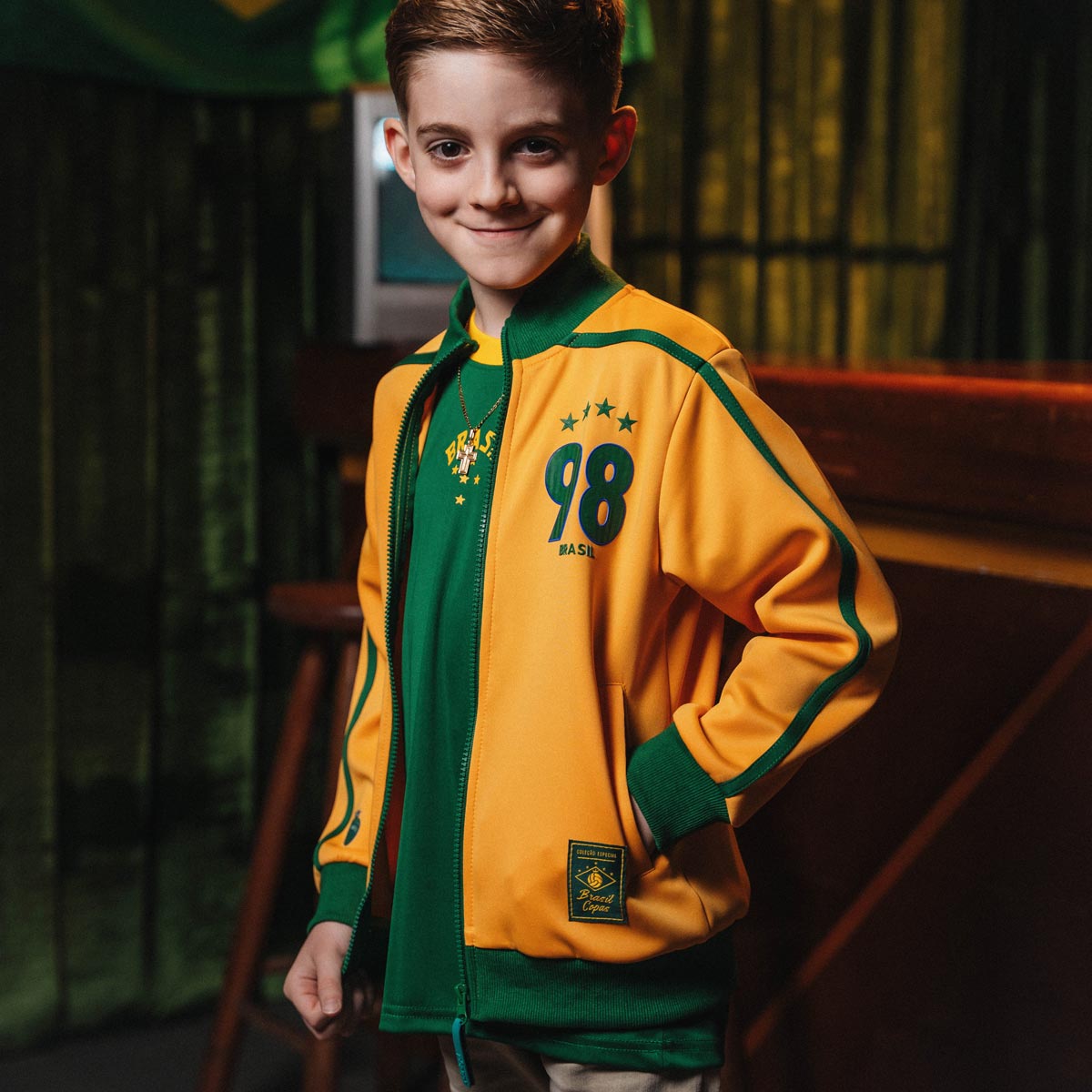 Brazil Retro 1998 Unisex Kid's Jacket