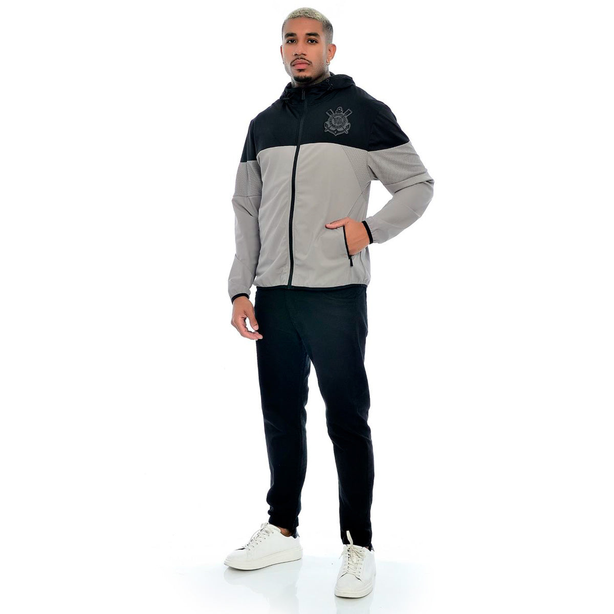 Corinthians Retro Gray Men's Windbreaker Jacket