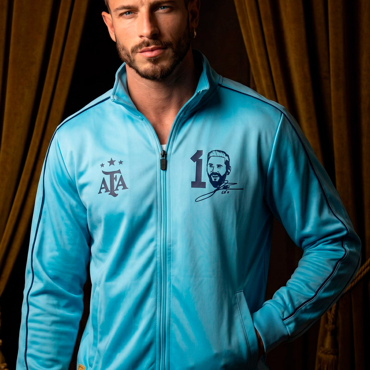Argentina Retro Messi Men's Jacket