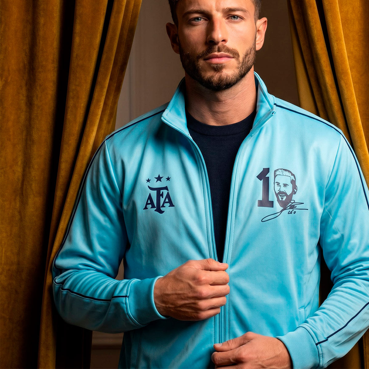 Argentina Retro Messi Men's Jacket