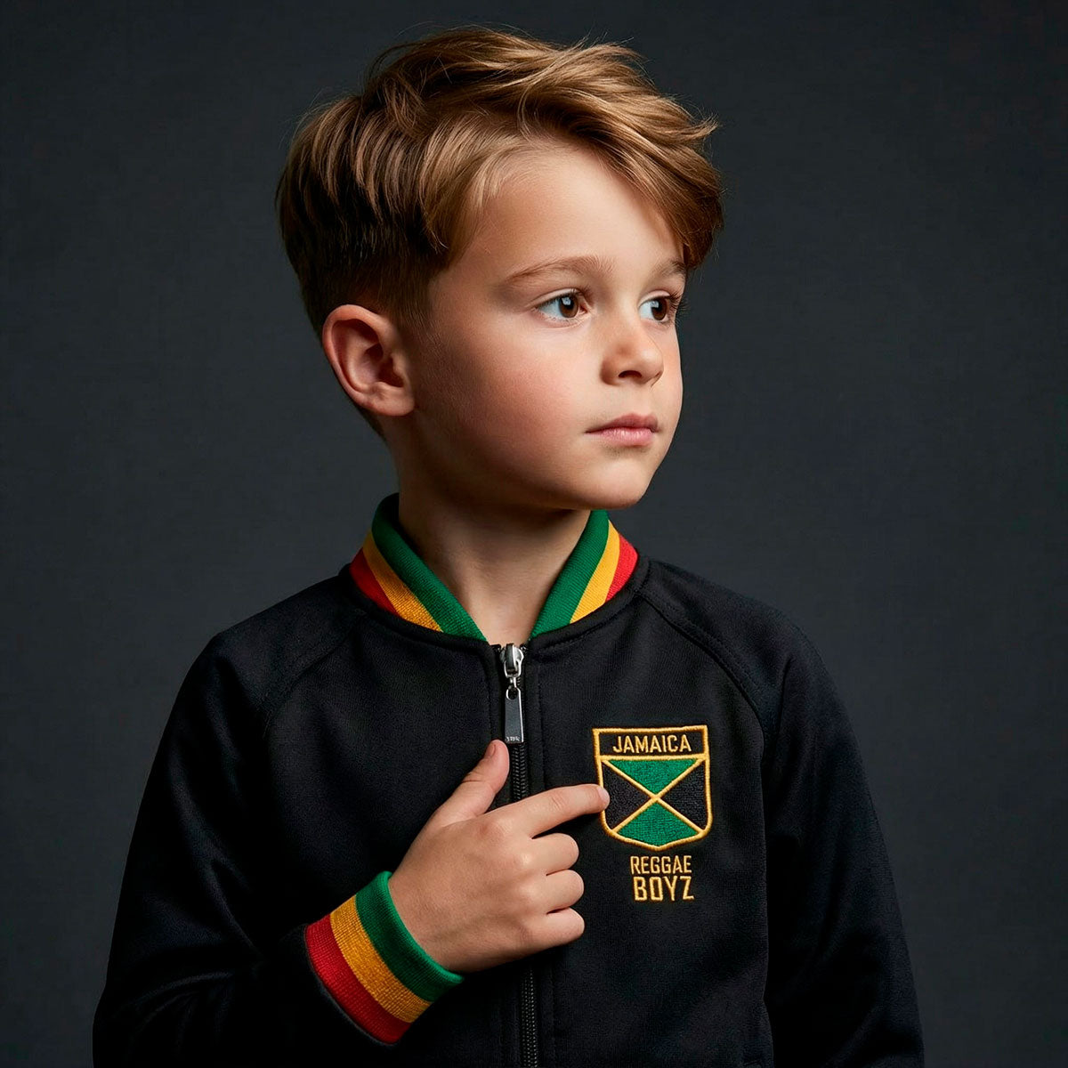 Jamaica Retro Black Unisex Kid's Jacket