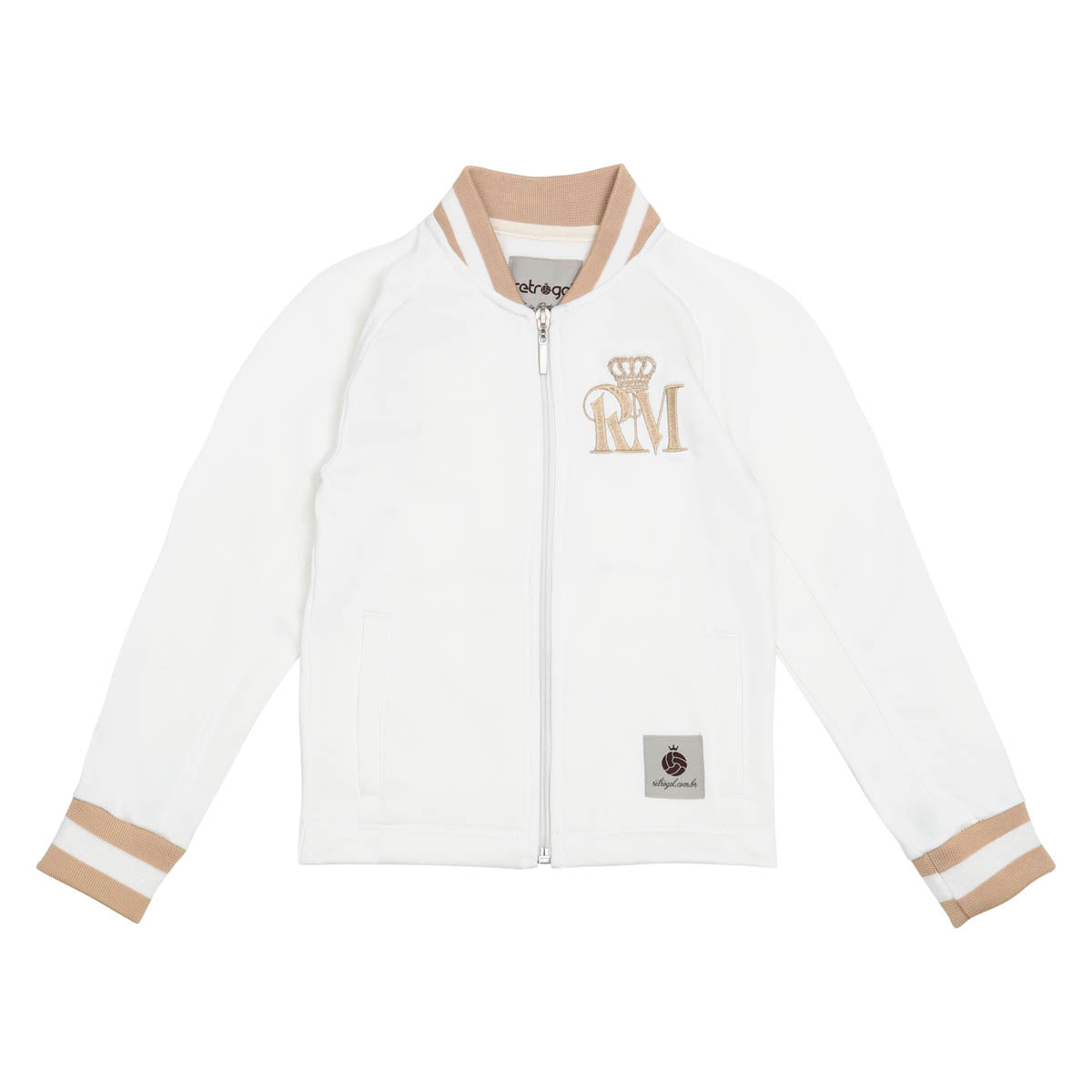 Real Madrid Retro Off-White Unissex Kid's Jacket