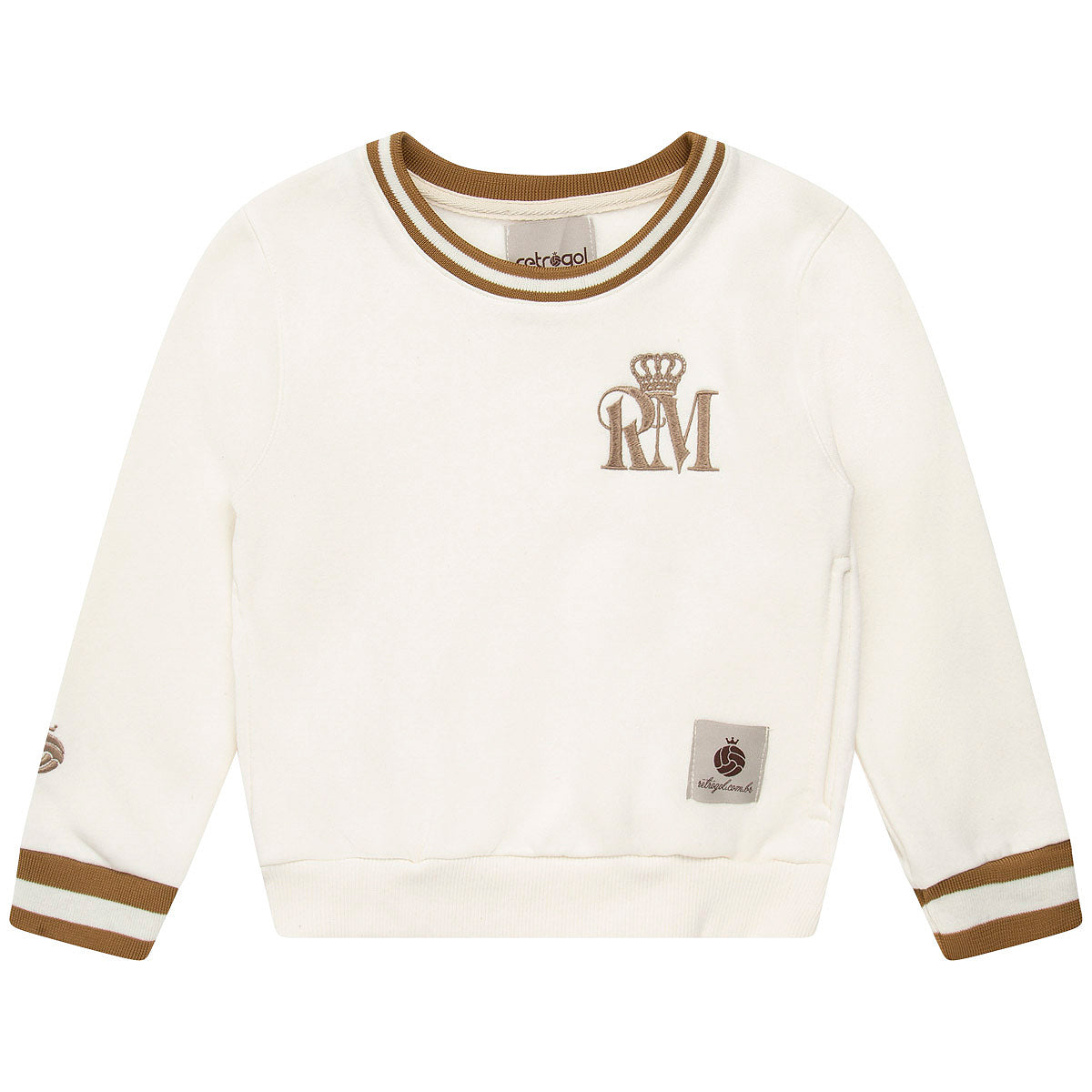 Real Madrid Retro Off-White Unissex Kid's Sweatshirt