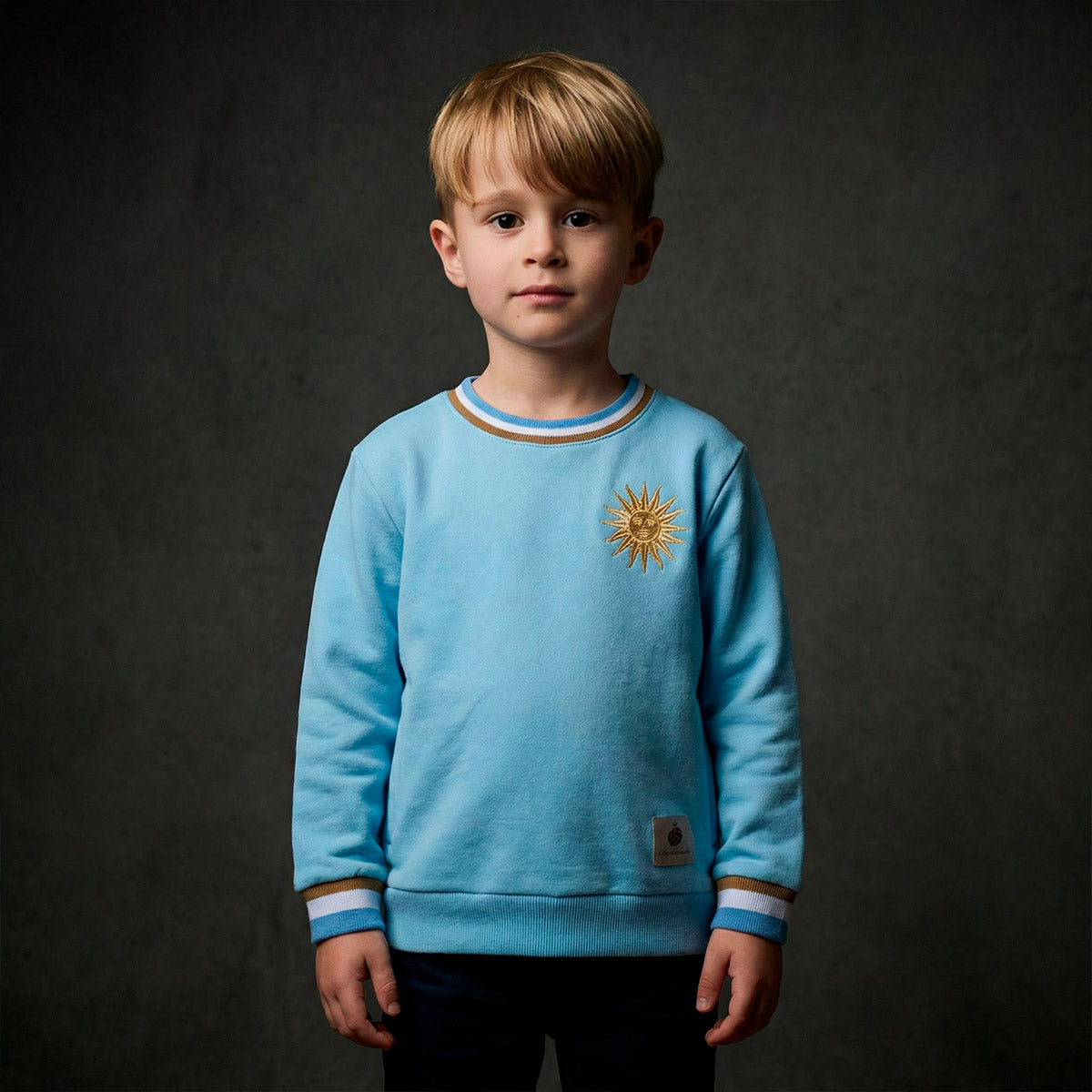 Uruguay Retro Celeste Unissex Kid's Sweatshirt