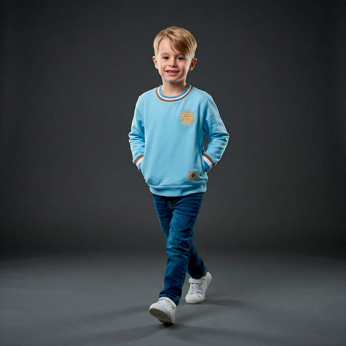 Uruguay Retro Celeste Unissex Kid's Sweatshirt