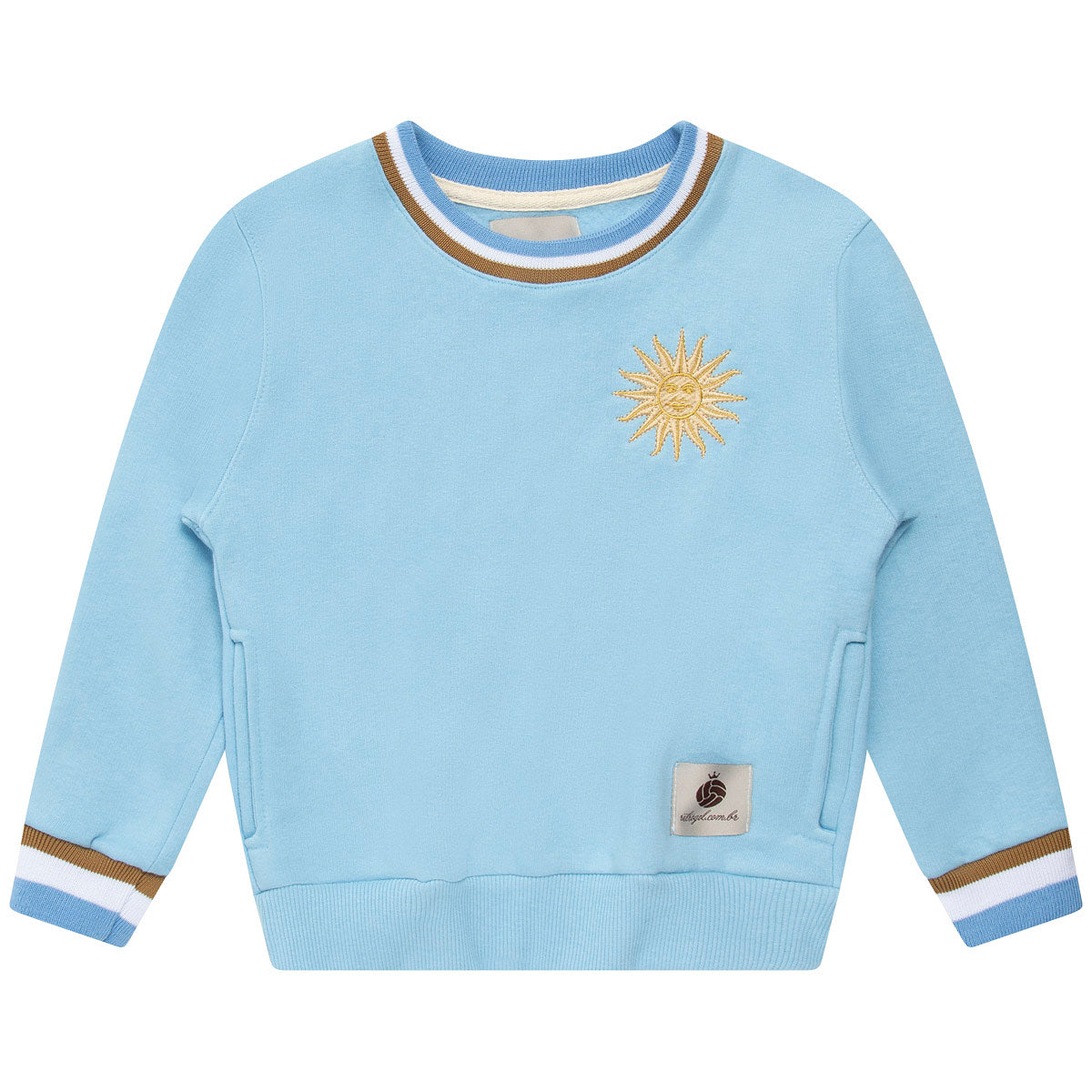 Uruguay Retro Celeste Unissex Kid's Sweatshirt